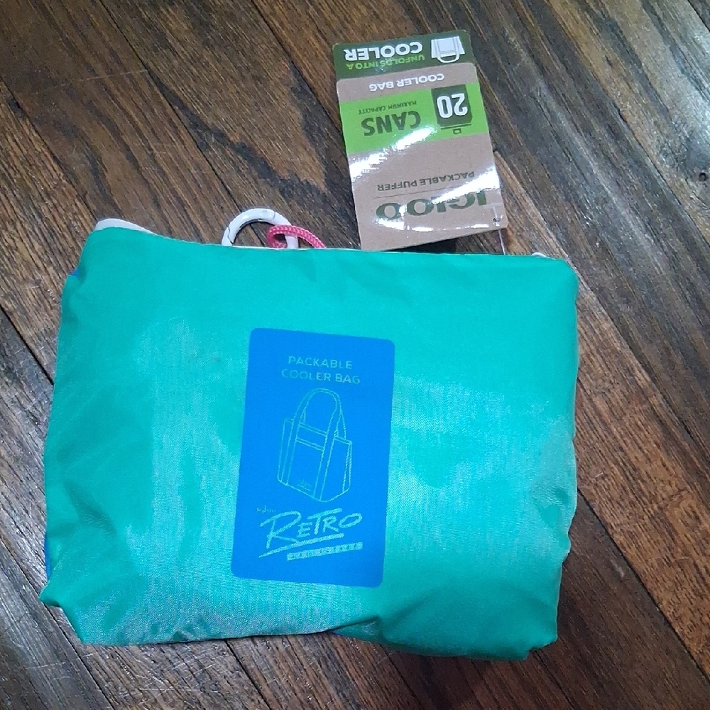 Igloo Retro Packable Cooler Bag Teal with Blue Label